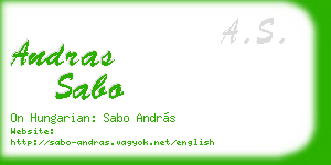 andras sabo business card